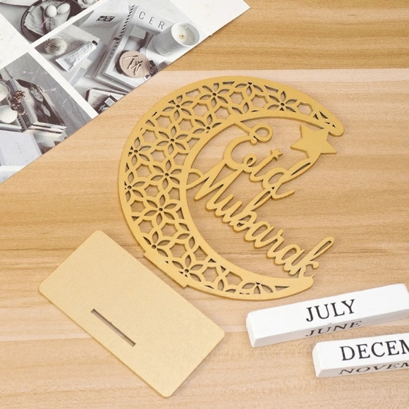 Handmade wooden 3D Ramadan Kareem, Eid decorations. Wooden Eid decor - Picture 4 of 5